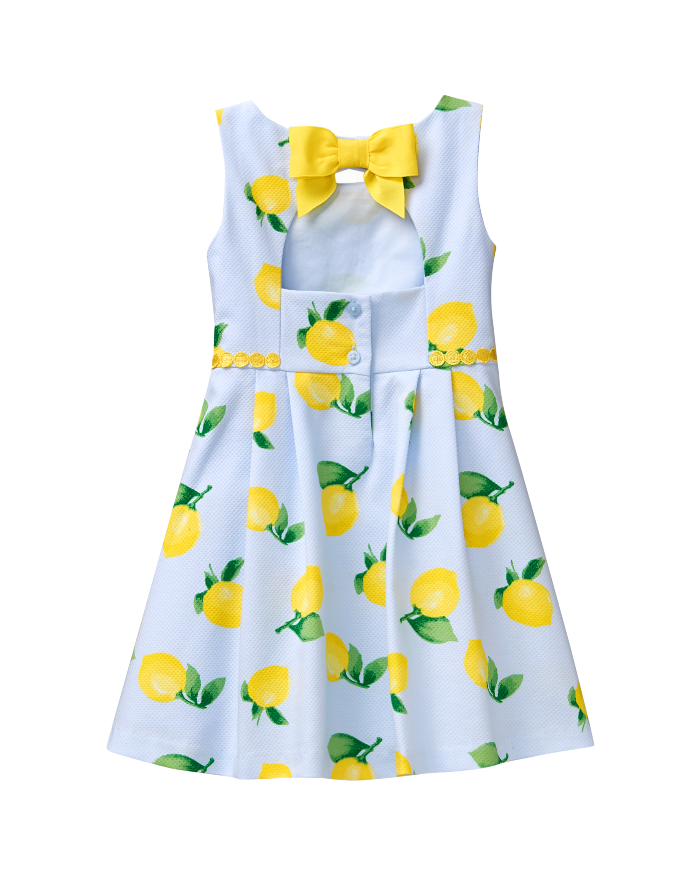 Girl Sky Blue Lemon Print Lemon Dress ...